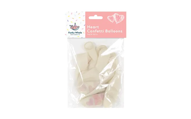 Funky Whale Heart Confetti Balloons Pack Of 6