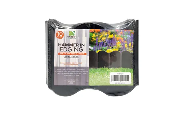 Garden Essentials Hammer In Edging Black 10 Pack