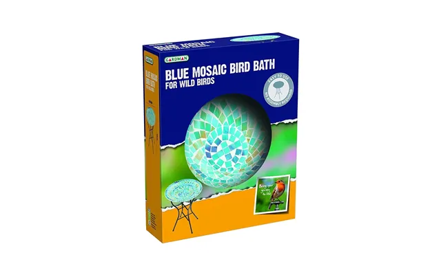 Gardman Mosaic Glass Bird Bath Blue