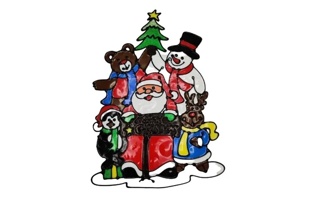 Giant Gel Festive Window Sticker - Santa & Friends