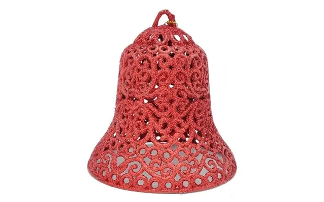 Giant Glitter Bell Christmas Decoration - Red