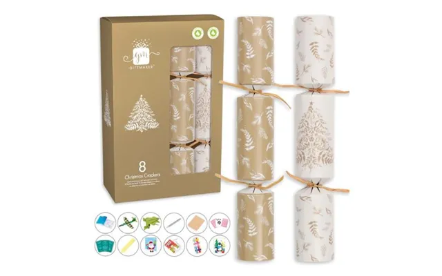 Giftmaker Gold & Cream Christmas Crackers 8 Pack