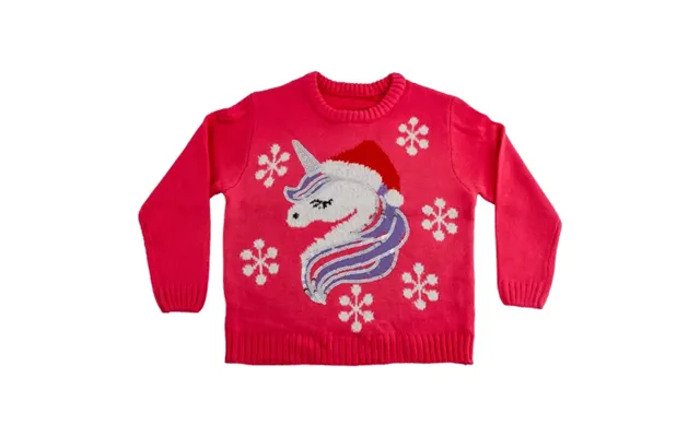 Girls Pink Unicorn Christmas Jumper Assorted Sizes - 5-6 Yrs