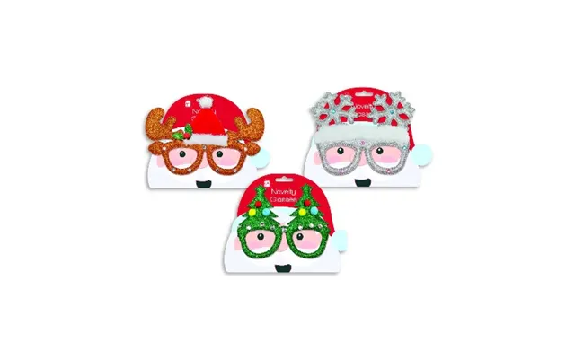 Glitter Novelty Christmas Character Glasses Assorted Designs - Reindeer