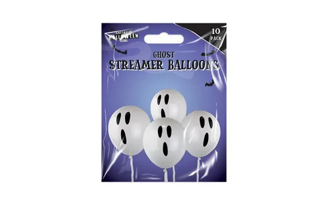 Halloween 12in Ghost Streamer Balloons 10 Pack