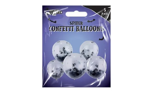 Halloween 12in Spider Confetti Balloons 5 Pack