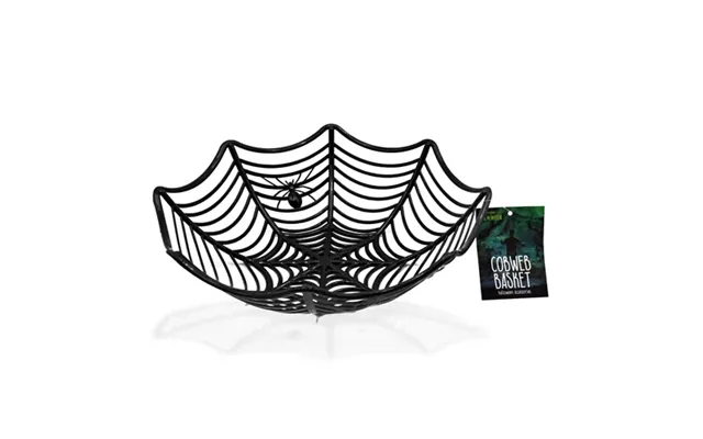 Halloween Cobweb Basket Assorted Colours - Black