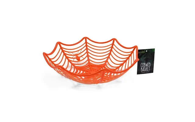 Halloween Cobweb Basket Assorted Colours - Orange