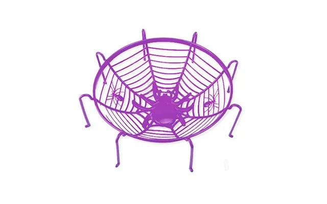 Halloween Haunted House Spiders Web Basket Assorted Colours - Purple