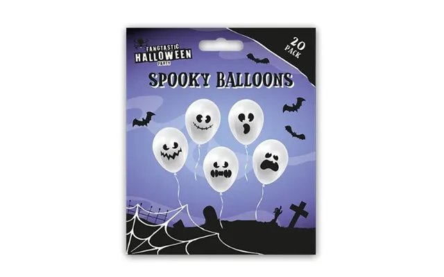 Halloween Spooky Printed Balloons 20 Pack - Spooky Faces