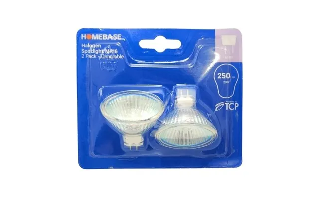 Homebase Halogen Spotlight Bulbs Mr16 250lm 20w 2 Pack