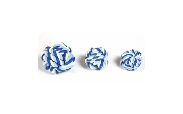 Hounds Blue & White Cotton Rope Woven Ball Dog Toy - Large