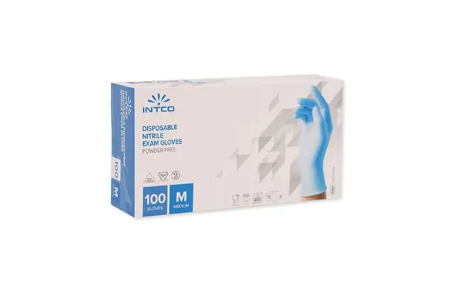 Intco Disposable Nitrile Exam Gloves Assorted Sizes 100 Pk - Medium