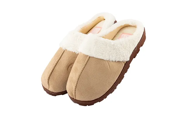 Ladies Faux Fur Mule Slippers Assorted Sizes Colours - Beige 3-4