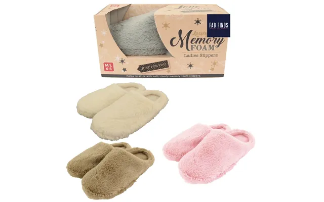 Ladies Luxury Memory Foam Slippers - Grey S M 3-5