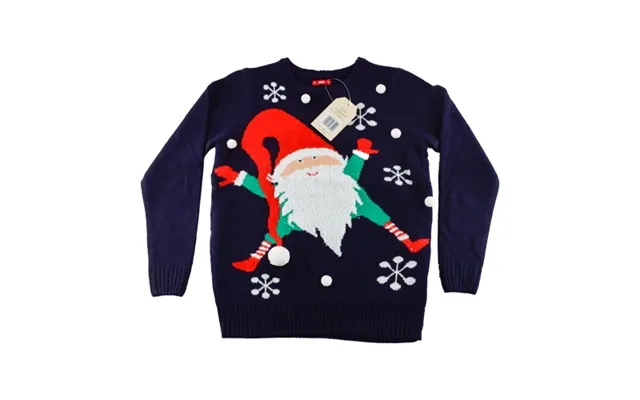 Ladies Navy Santa Christmas Jumper Assorted Sizes - Small
