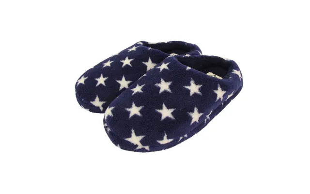 Ladies Navy Star Fashion Mule Slippers - 5-6