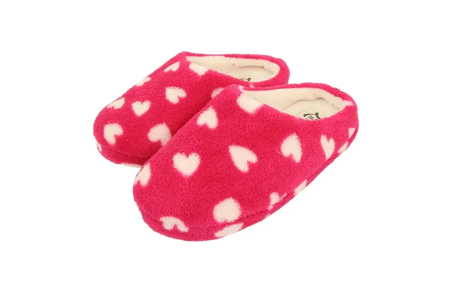 Ladies Pink Heart Fashion Mule Slippers - 3-4