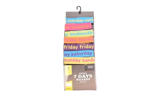 Mens 7 Days Boxers 7 Pack Assorted Sizes - Small 29-31