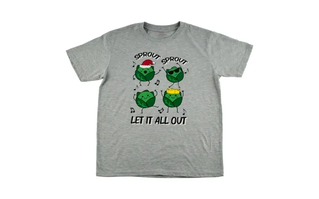 Men's Grey Sprout It All Out Christmas T-shirt Assorted Sizes - S M