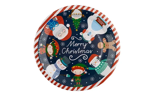Merry Christmas Character Paper Plates 20 Pack