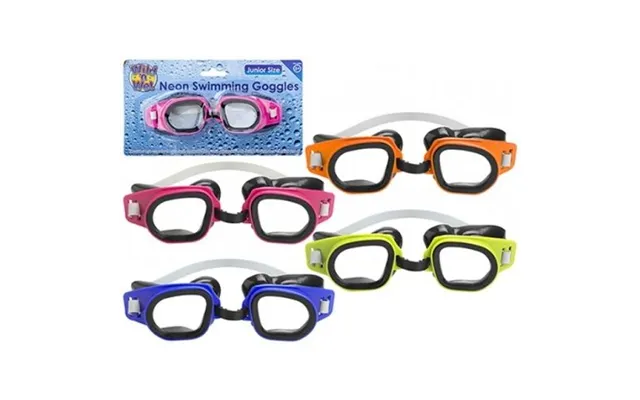 Neon Swimming Goggles Junior Size Assorted Colours - Blue
