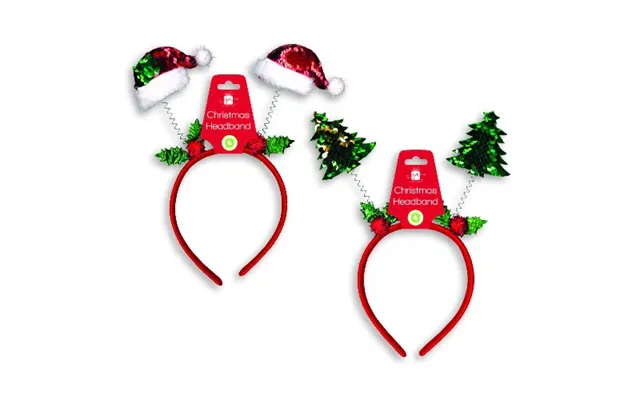 Novelty Christmas Sequin Bopper Headband Assorted Designs - Christmas Tree