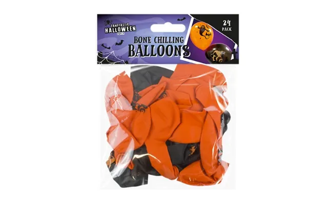 Orange & Black Bone Chilling Halloween Balloons 24 Pack