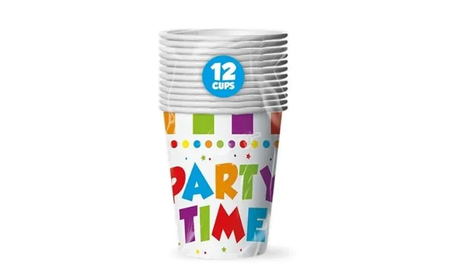 Party Time Disposable Paper Cups Pack Of 12