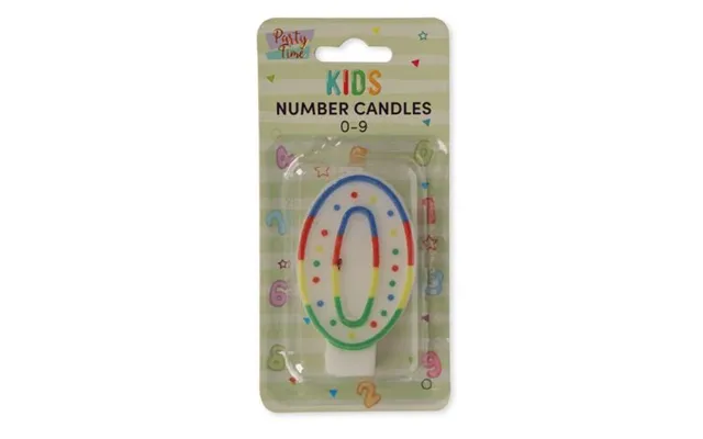 Party Time Kids Number Birthday Candles 0-9 - No.0