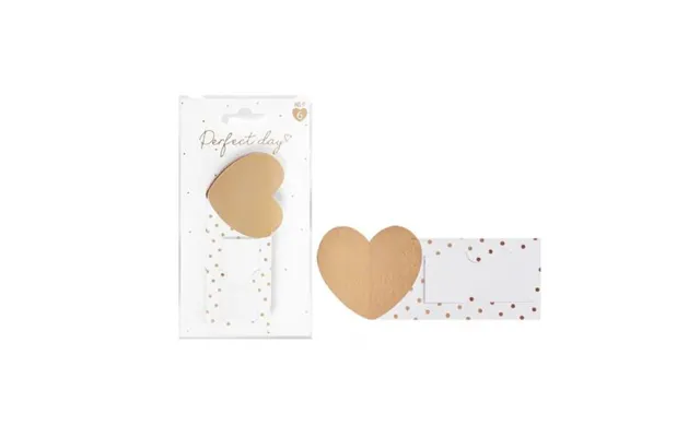 Perfect Day Gold Foil Card Heart Place Cards 6 Pack