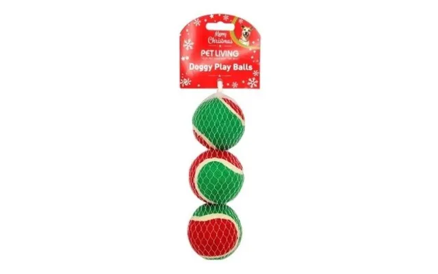 Pet Living Christmas Doggy Play Balls 3 Pack