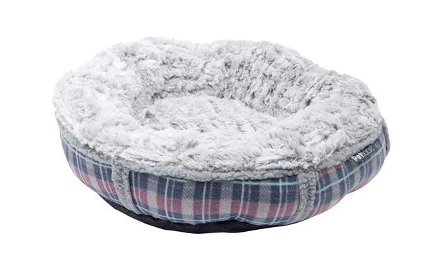 Petface Donut Cat Bed Dove Grey Faux Fur