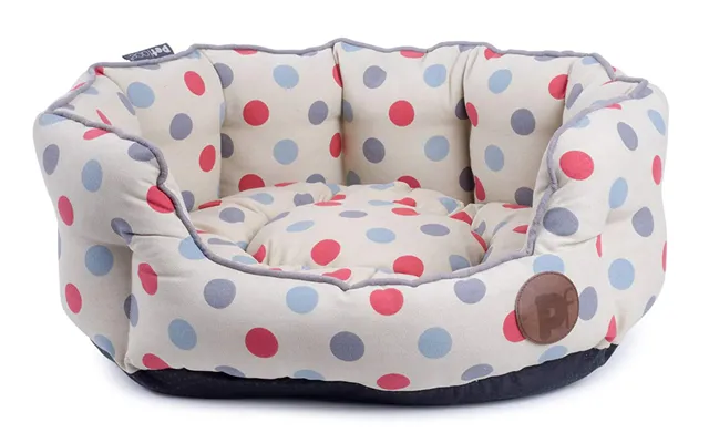 Petface Multi Polka Dots Print Oval Dog Bed - Small