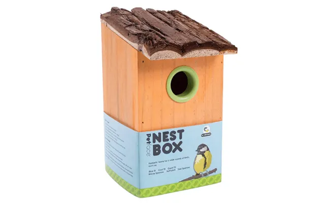 Petface Nest Box With Bark Roof Beige