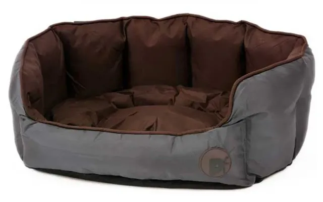 Petface Waterproof Oxford Oval Bed Large - Chocolate