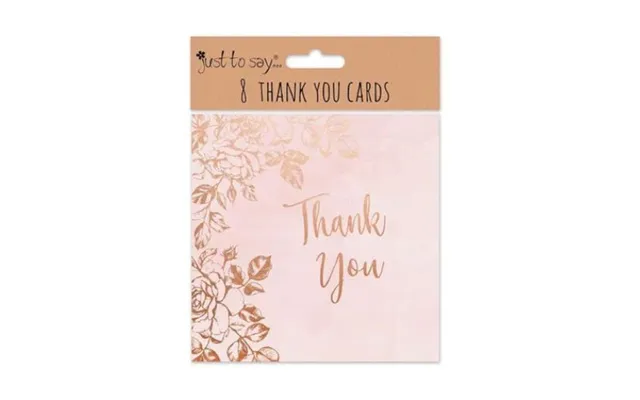 Pink And Rose Gold Floral Thank You Cards 8 Pk