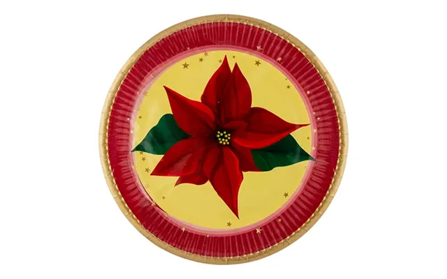 Poinsettia Paper Plates 8 Pack 9