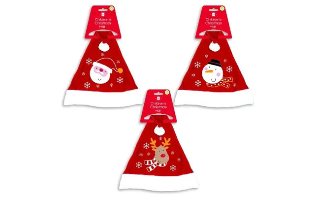 Red Embroidered Kids Christmas Hats Assorted Styles - Reindeer