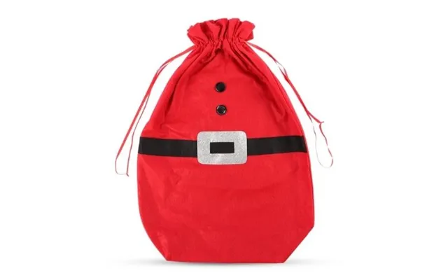 Red Fabric Santa Belt Christmas Sack 57cm - Gold