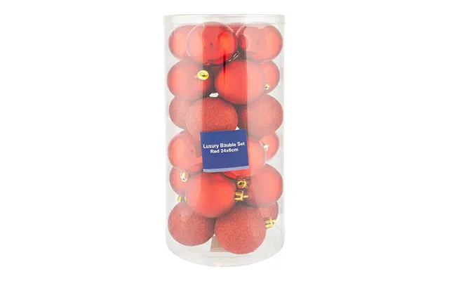 Red Luxury Bauble Set 24cm X 6cm