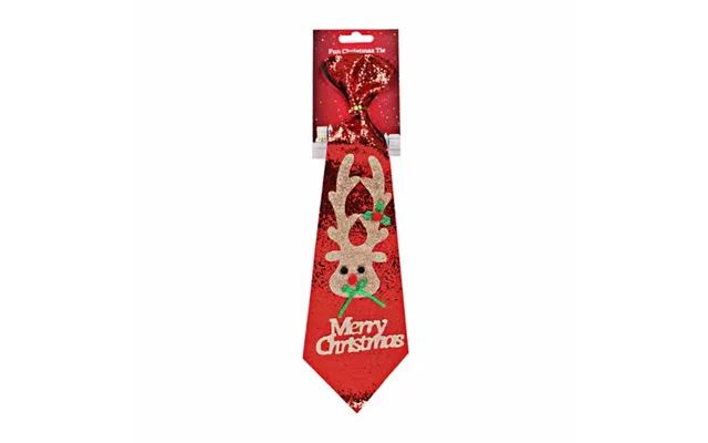 Red Reindeer Glitter Christmas Tie