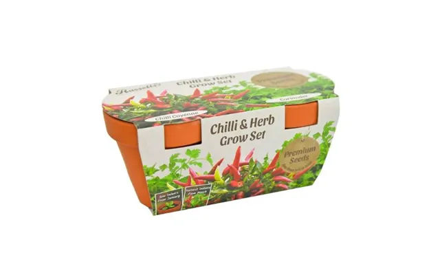 Russels Chilli & Herb Twin Terracotta Grow Set
