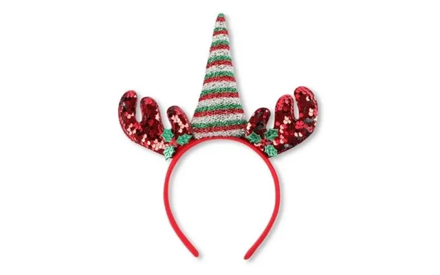 Sequin Reindeer Headband Assorted Colours - Red