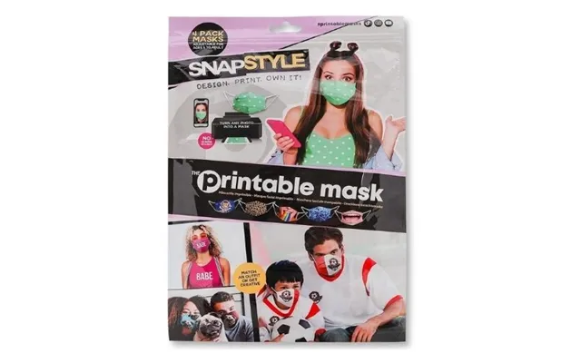 Snap Style Print Your Own Face Masks 4 Pack