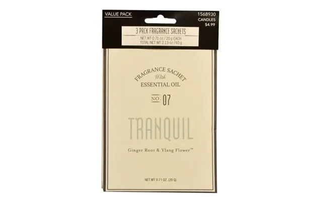 Spa Scented Sachets With Essential Oils 3 Pack - Tranquil