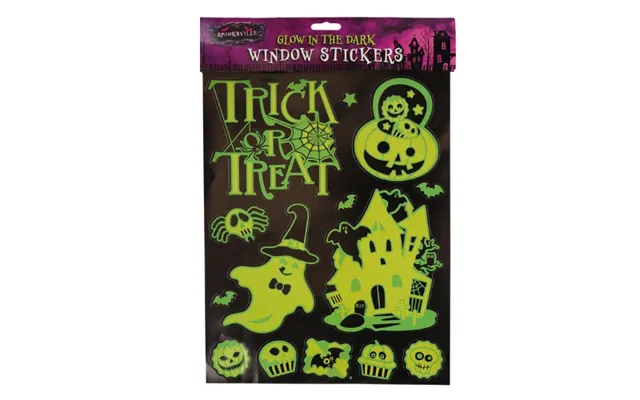 Spooksville Glow In The Dark Window Stickers Assorted Styles - Trick Or Treat