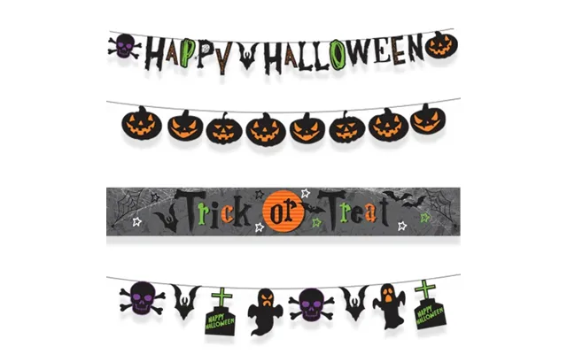 Spooky Halloween Banners Assorted Designs 4 Pack