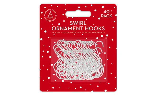 Swirl Ornament Hooks 40 Pack Durable Metal Hangers For Decorations