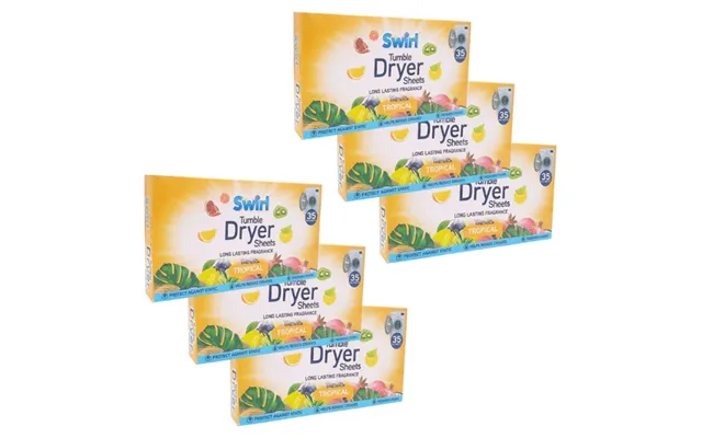 Swirl Tumble Dryer Sheets Tropical 35 Pack - Pack Of 6